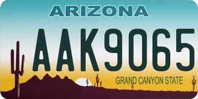 AZ license plate AAK9065