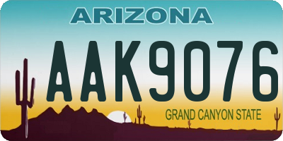 AZ license plate AAK9076