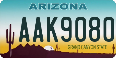 AZ license plate AAK9080