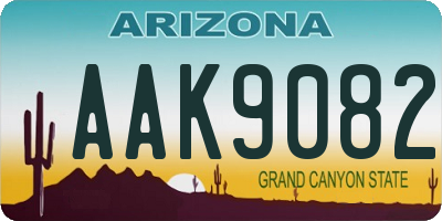 AZ license plate AAK9082