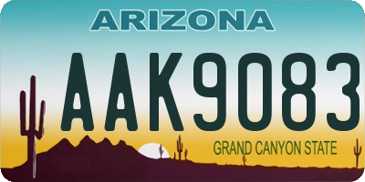 AZ license plate AAK9083