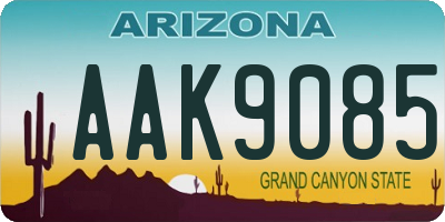 AZ license plate AAK9085