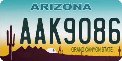 AZ license plate AAK9086