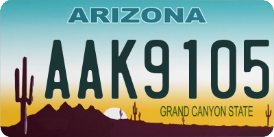 AZ license plate AAK9105