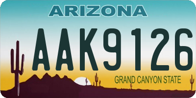 AZ license plate AAK9126