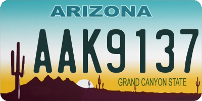 AZ license plate AAK9137