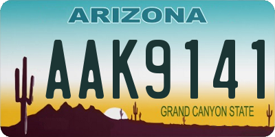 AZ license plate AAK9141
