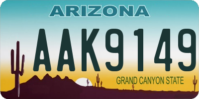 AZ license plate AAK9149