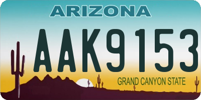 AZ license plate AAK9153