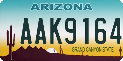 AZ license plate AAK9164