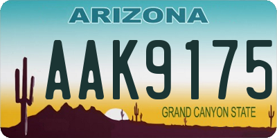 AZ license plate AAK9175