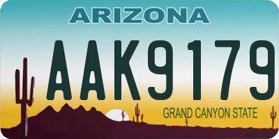 AZ license plate AAK9179