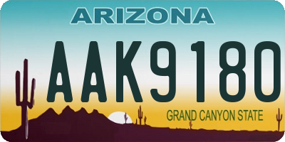 AZ license plate AAK9180