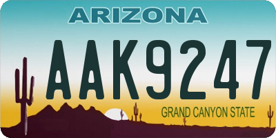 AZ license plate AAK9247