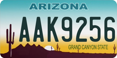 AZ license plate AAK9256