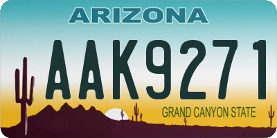 AZ license plate AAK9271