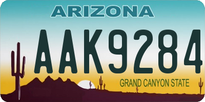 AZ license plate AAK9284