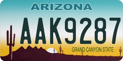 AZ license plate AAK9287