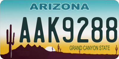 AZ license plate AAK9288
