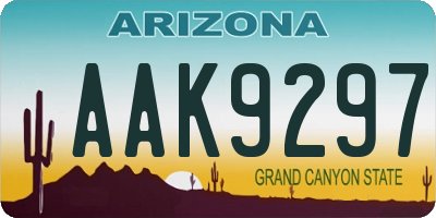AZ license plate AAK9297