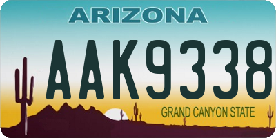 AZ license plate AAK9338