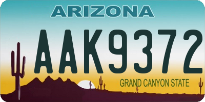 AZ license plate AAK9372