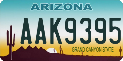 AZ license plate AAK9395
