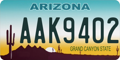 AZ license plate AAK9402