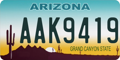 AZ license plate AAK9419