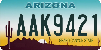 AZ license plate AAK9421