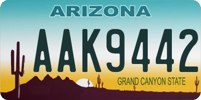 AZ license plate AAK9442