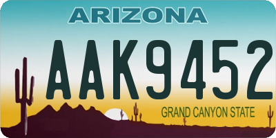 AZ license plate AAK9452