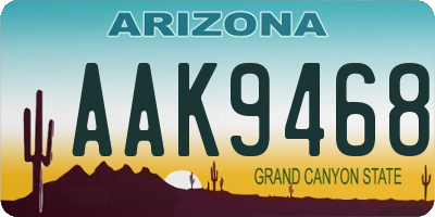 AZ license plate AAK9468