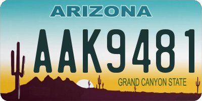 AZ license plate AAK9481