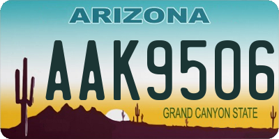 AZ license plate AAK9506