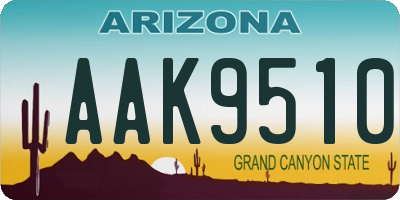 AZ license plate AAK9510