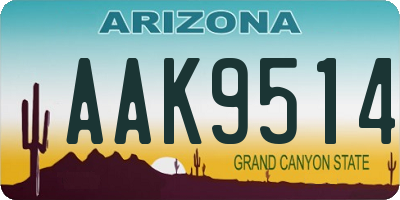 AZ license plate AAK9514