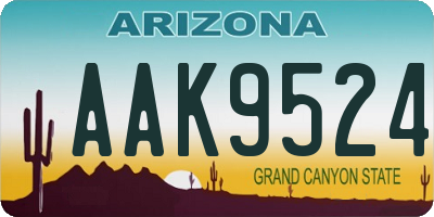 AZ license plate AAK9524