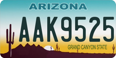 AZ license plate AAK9525