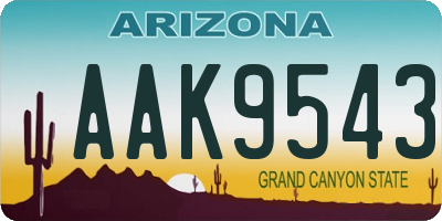 AZ license plate AAK9543