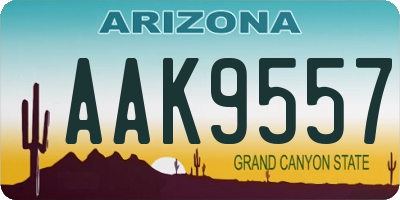 AZ license plate AAK9557