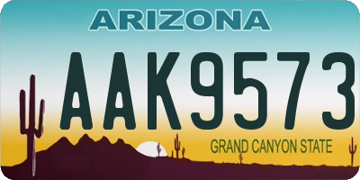 AZ license plate AAK9573