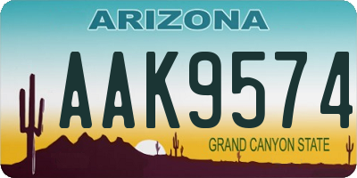 AZ license plate AAK9574