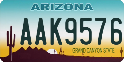 AZ license plate AAK9576