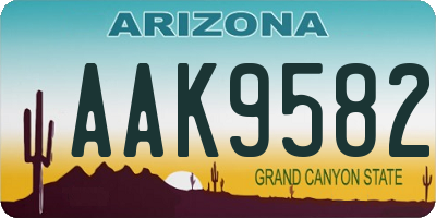 AZ license plate AAK9582