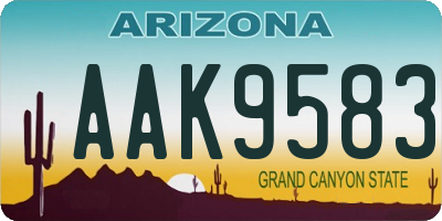 AZ license plate AAK9583
