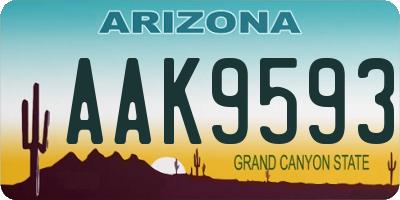 AZ license plate AAK9593