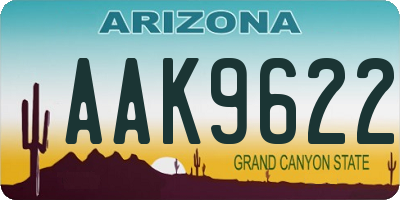 AZ license plate AAK9622