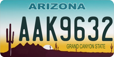 AZ license plate AAK9632