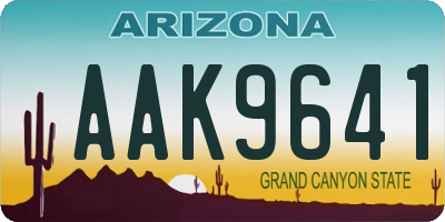 AZ license plate AAK9641